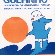 Cartaz da Operação Golfinho de 1972 mostrando logomarca com golfinho de capacete BM