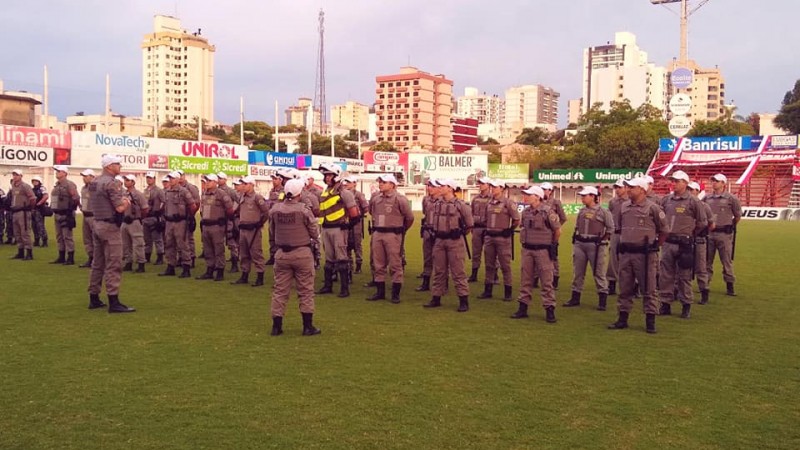 Brigada Militar de Ijuí realizou segurança em jogo do Campeonato Gaúcho em Ijuí-RS