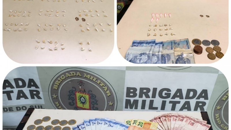 Material apreendido tráfico de drogas