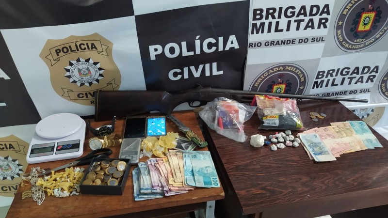 Materiais apreendidos