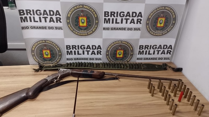 BM de Ven&acirc;ncio Aires apreende arma de fogo e muni&ccedil;&otilde;es
