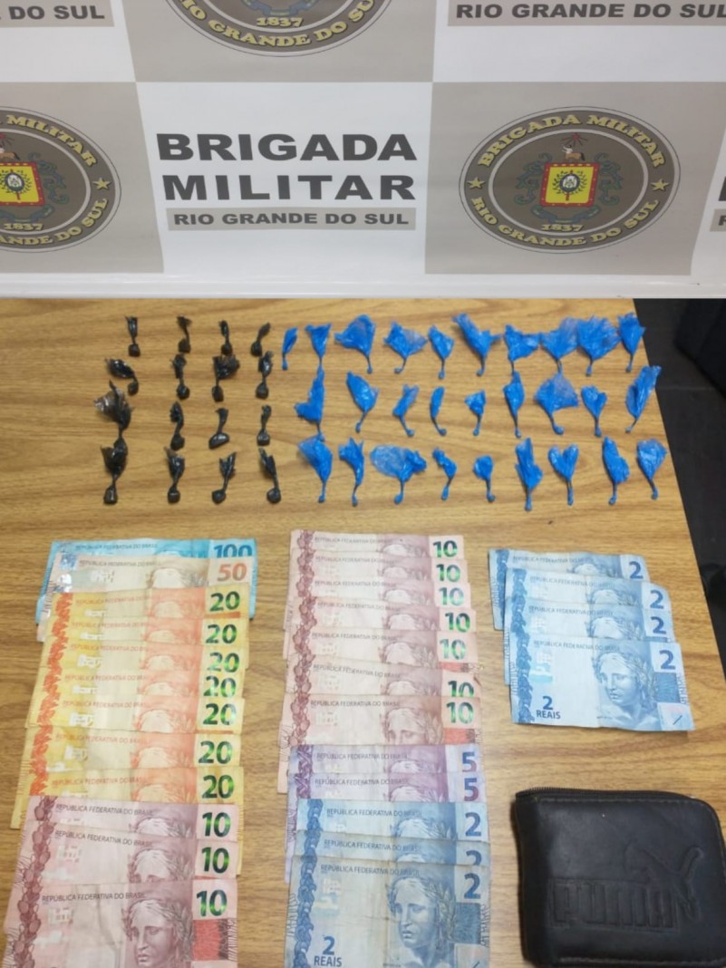 Entorpecentes apreendidos em Canoas.