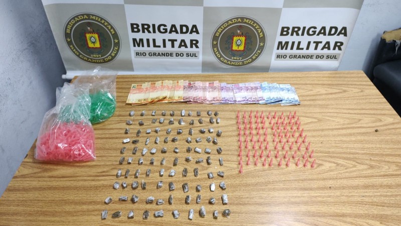 Entorpecentes apreendidos em Canoas.