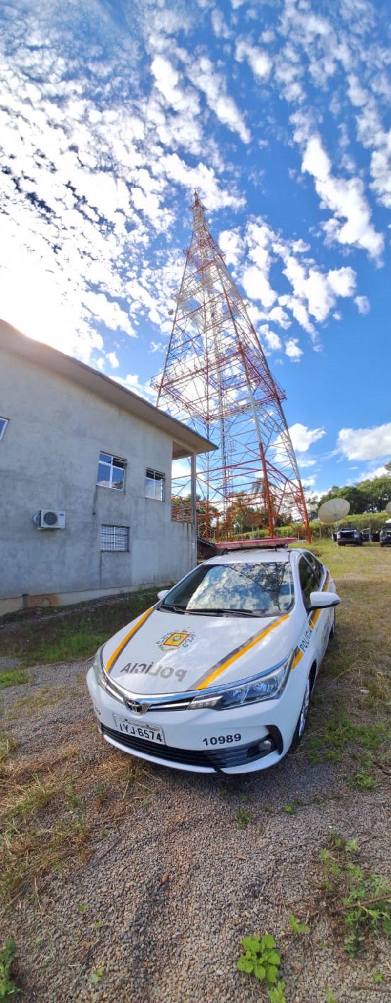 instalações de transmissão do novo sistema de comunicação de rádio digital da Brigada Militar no Vale do Rio Pardo.