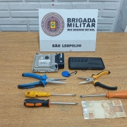 material apreendido pela BM