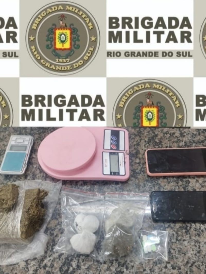 Apreensão de entorpecentes, balanças de precisão e telefones celulares