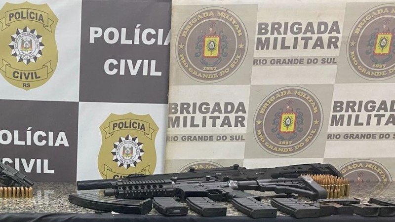 Apreensão de arma longa, curta, carregadores e munições
