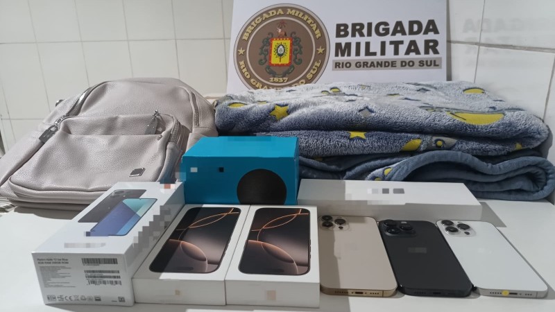 Brigada Militar apreende produtos oriundos de descaminho, em Serafina Corrêa