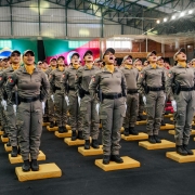 soldados Montenegro em pé durante a formatura