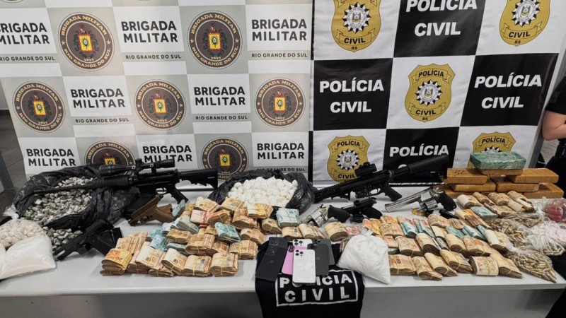 Operação em Caxias resulta em apreensão de armas, drogas e dinheiro